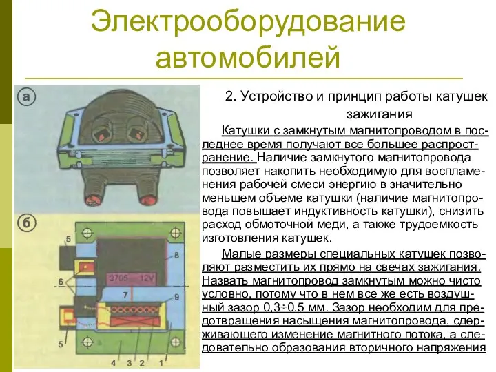 Электрооборудование автомобилей 2. Устройство и принцип работы катушек зажигания Катушки с