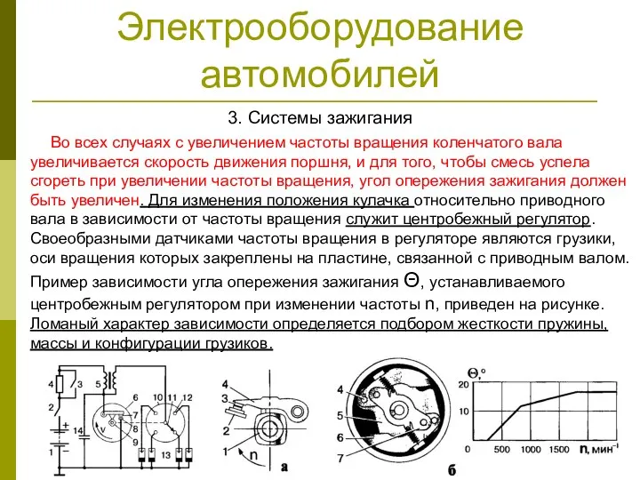 Электрооборудование автомобилей 3. Системы зажигания Во всех случаях с увеличением частоты