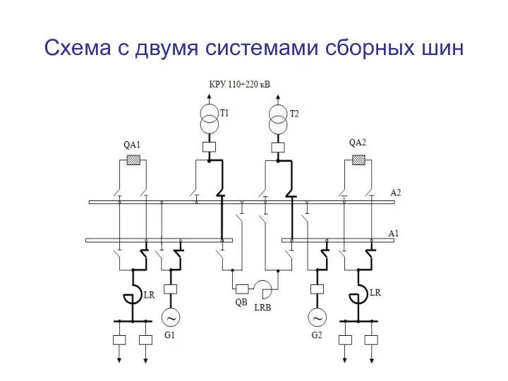 Схема с двумя системами сборных шин