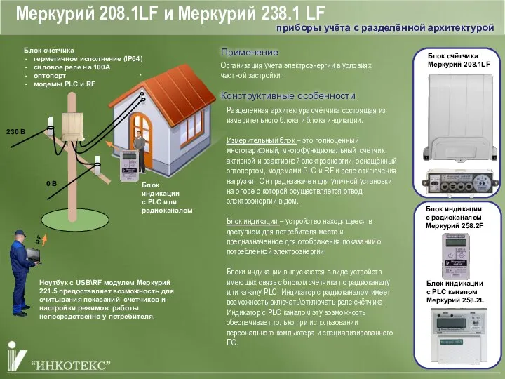 Меркурий 208.1LF и Меркурий 238.1 LF 230 В 0 В Блок