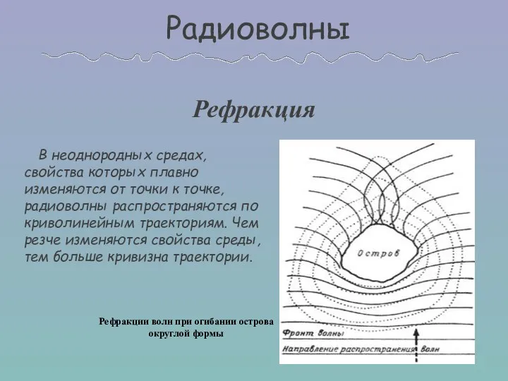 В неоднородных средах, свойства которых плавно изменяются от точки к точке,