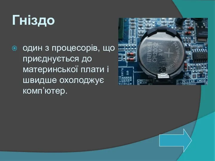 Гніздо один з процесорів, що приєднується до материнської плати і швидше охолоджує комп’ютер.