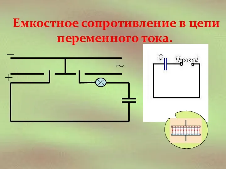 Емкостное сопротивление в цепи переменного тока.