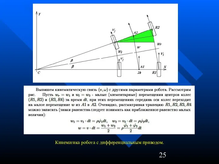 Кинематика робота с дифференциальным приводом.