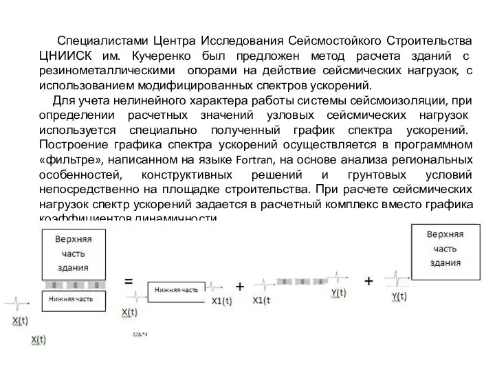 Специалистами Центра Исследования Сейсмостойкого Строительства ЦНИИСК им. Кучеренко был предложен метод