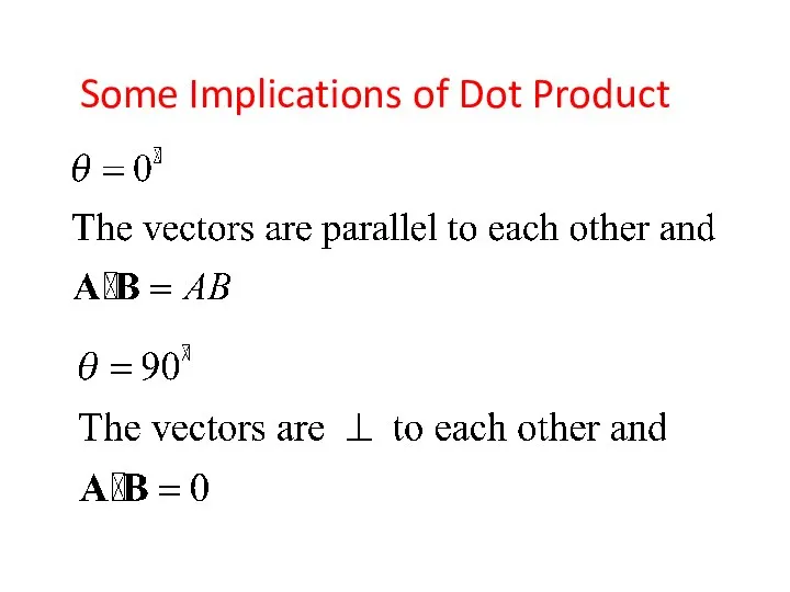 Some Implications of Dot Product