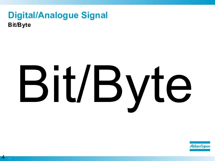 Digital/Analogue Signal Bit/Byte Bit/Byte