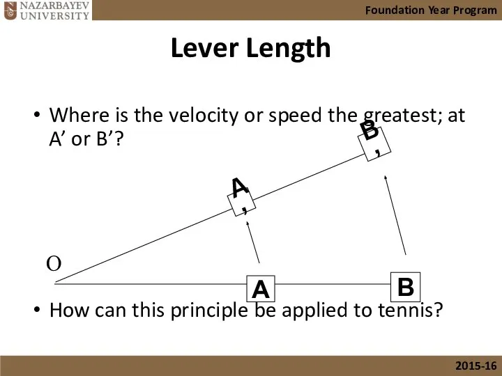 Lever Length Where is the velocity or speed the greatest; at