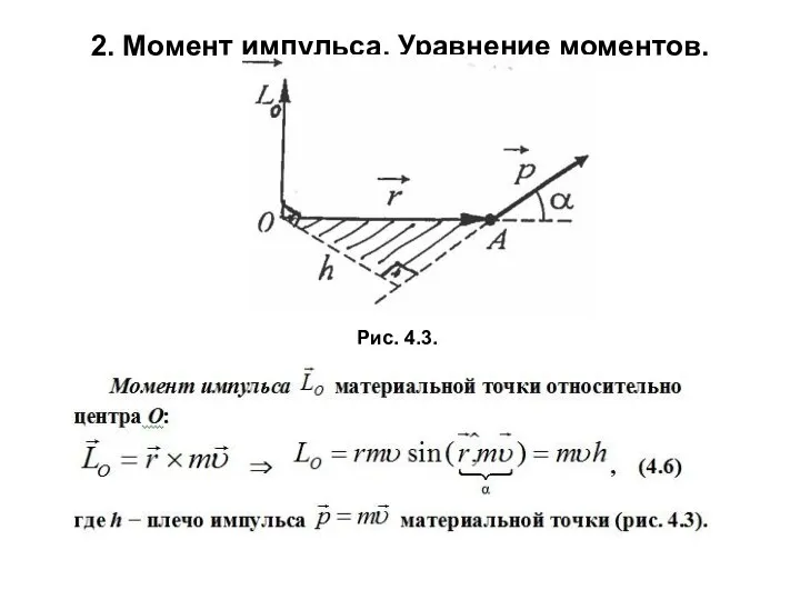 2. Момент импульса. Уравнение моментов. Рис. 4.3.