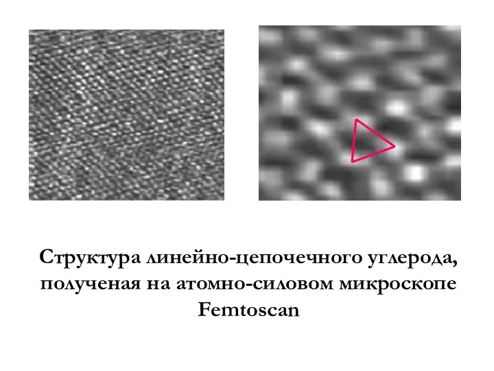 Структура линейно-цепочечного углерода, полученая на атомно-силовом микроскопе Femtoscan
