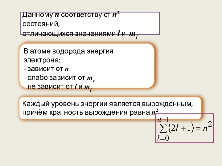 В атоме водорода энергия электрона: - зависит от n - слабо