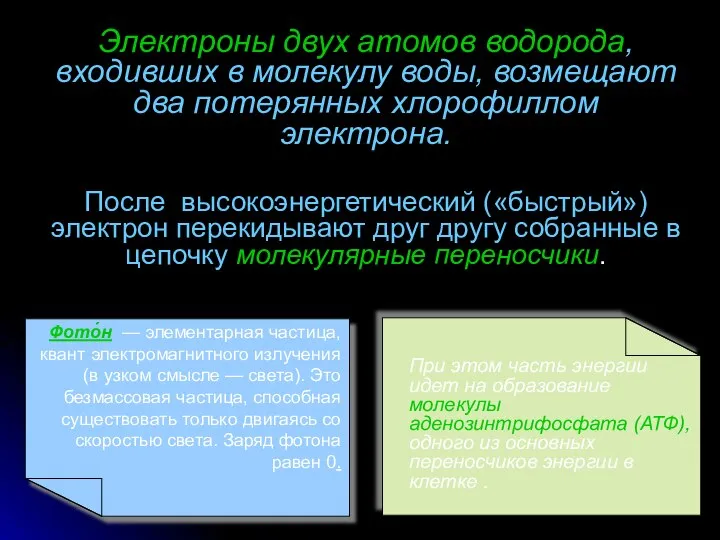 Электроны двух атомов водорода, входивших в молекулу воды, возмещают два потерянных