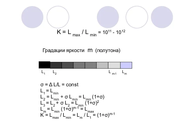 K = L max / L min = 1011 - 1012