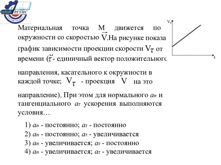 1) аn - постоянно; аτ - постоянно 2) аn - постоянно;