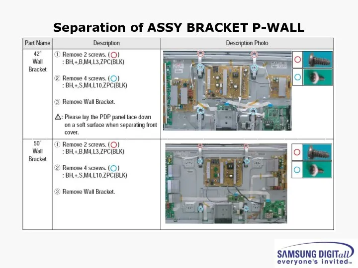 Separation of ASSY BRACKET P-WALL