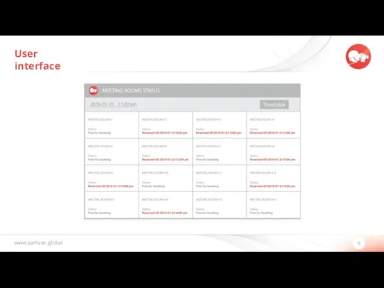 www.partizan.global 9 User interface