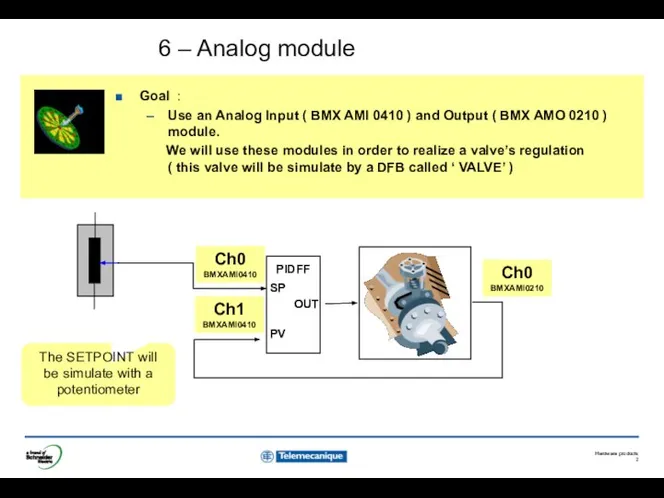 6 – Analog module Goal : Use an Analog Input (