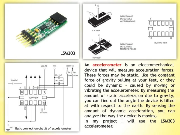 Basic connection circuit of accelerometer An accelerometer is an electromechanical device