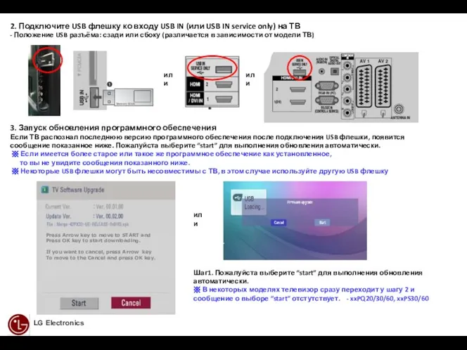 2. Подключите USB флешку ко входу USB IN (или USB IN