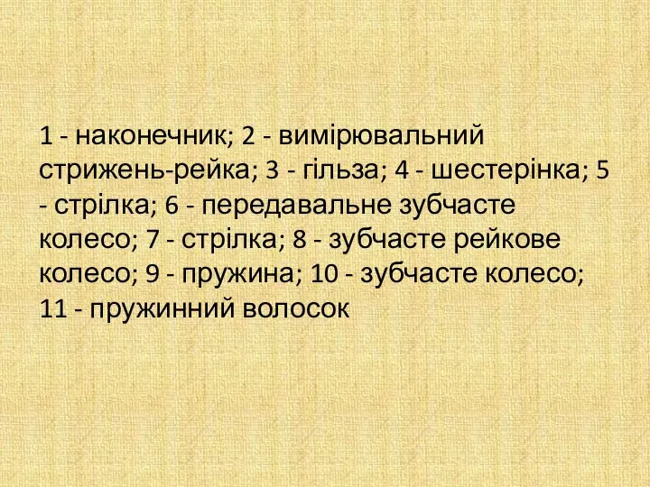 1 - наконечник; 2 - вимірювальний стрижень-рейка; 3 - гільза; 4