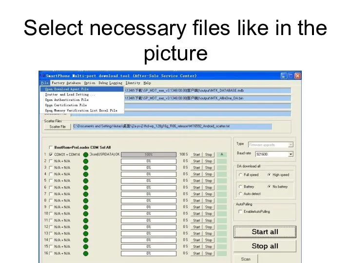 Select necessary files like in the picture