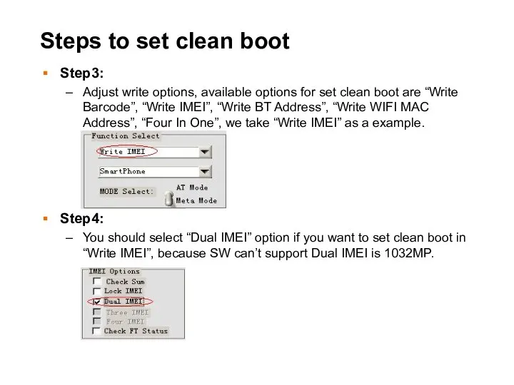 Steps to set clean boot Step3: Adjust write options, available options