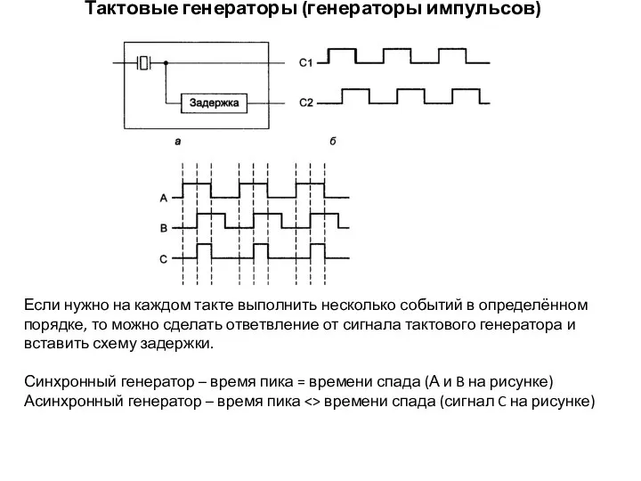 Тактовые генераторы (генераторы импульсов) Если нужно на каждом такте выполнить несколько