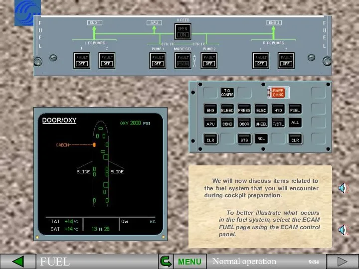 MENU We will now discuss items related to the fuel system