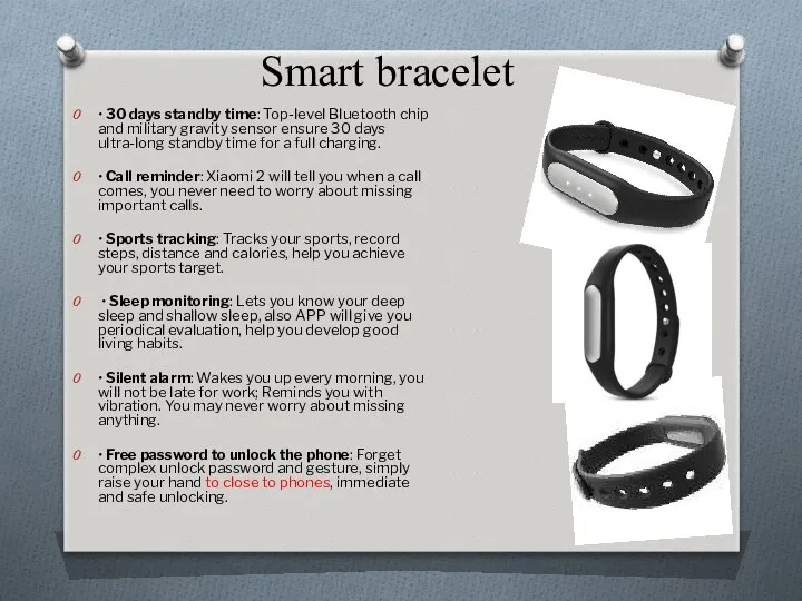 Smart bracelet • 30 days standby time: Top-level Bluetooth chip and