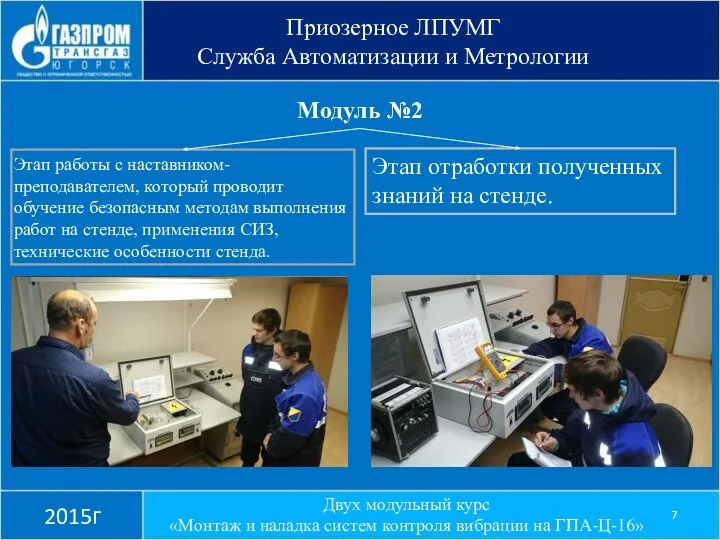 Приозерное ЛПУМГ Служба Автоматизации и Метрологии 2015г Модуль №2 Этап работы