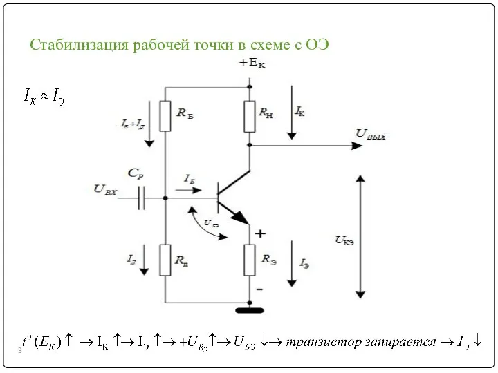 Стабилизация рабочей точки в схеме с ОЭ