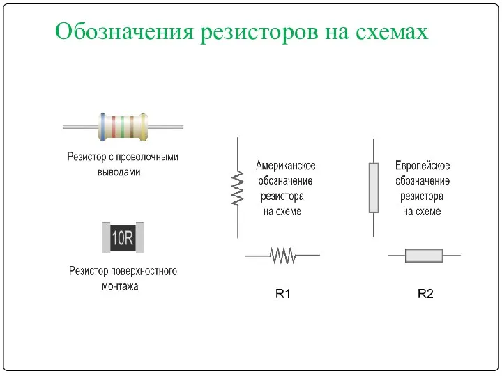 Обозначения резисторов на схемах R1 R2