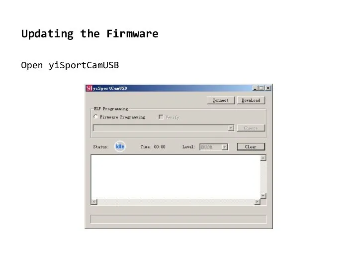 Updating the Firmware Open yiSportCamUSB