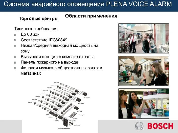 Типичные требования: До 60 зон Соответствие IEC60849 Низкая/средняя выходная мощность на