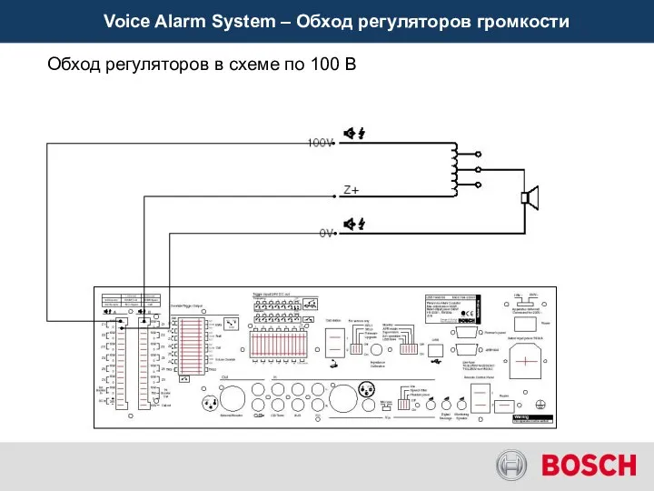 Voice Alarm System – Обход регуляторов громкости Обход регуляторов в схеме по 100 В