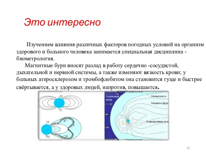 Изучением влияния различных факторов погодных условий на организм здорового и больного