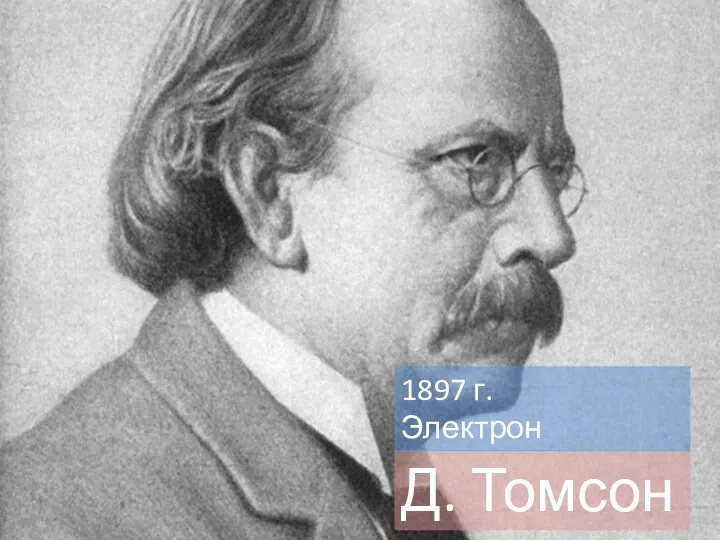 Д. Томсон 1897 г. Электрон