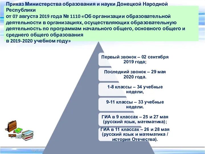 Приказ Министерства образования и науки Донецкой Народной Республики от 07 августа