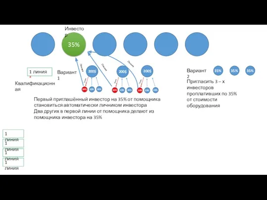 35% Инвестор 1 линия * 1 линия 1 линия 1 линия