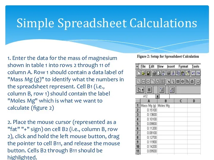 Simple Spreadsheet Calculations