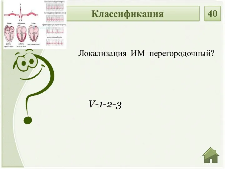 V-1-2-3 Локализация ИМ перегородочный? Классификация 40