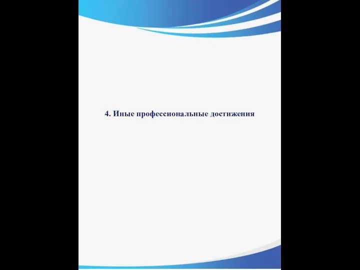 4. Иные профессиональные достижения