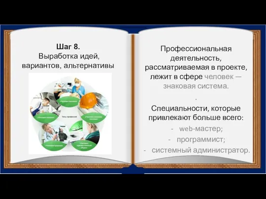 Профессиональная деятельность, рассматриваемая в проекте, лежит в сфере человек — знаковая