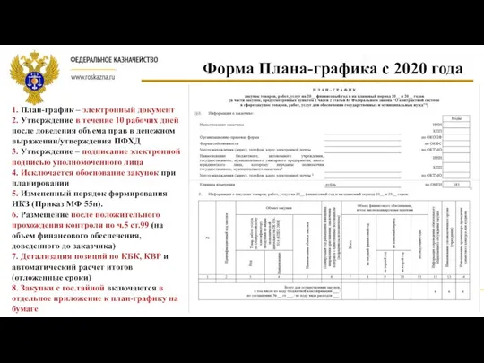 Форма Плана-графика с 2020 года 1. План-график – электронный документ 2.