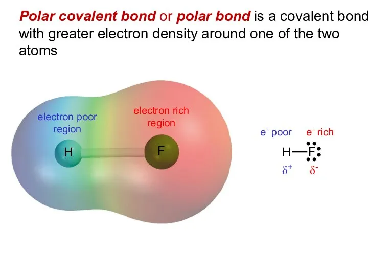 Polar covalent bond or polar bond is a covalent bond with