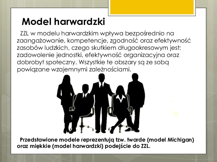 Model harwardzki ZZL w modelu harwardzkim wpływa bezpośrednio na zaangażowanie, kompetencje,