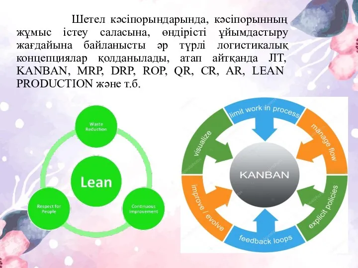 Шетел кəсіпорындарында, кəсіпорынның жұмыс істеу саласына, өндірісті ұйымдастыру жағдайына байланысты əр