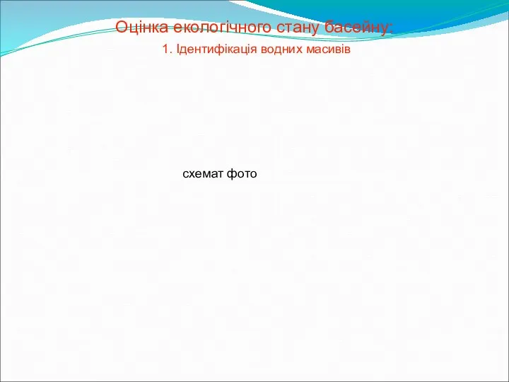 Оцінка екологічного стану басейну: 1. Ідентифікація водних масивів схемат фото