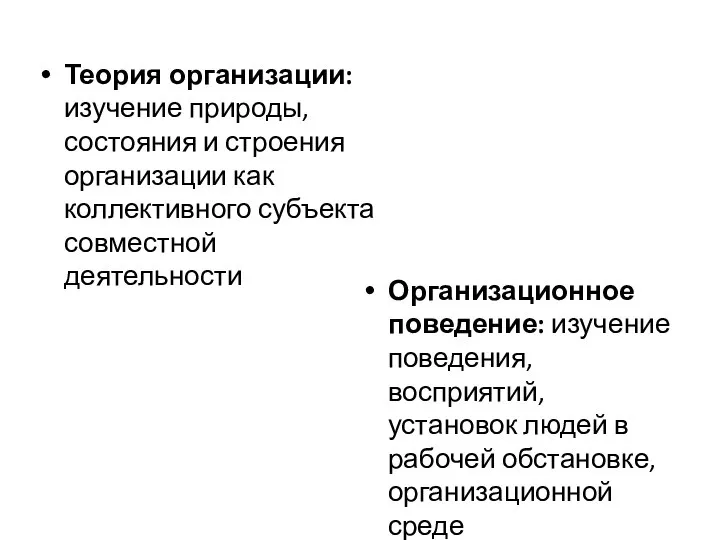 Теория организации: изучение природы, состояния и строения организации как коллективного субъекта