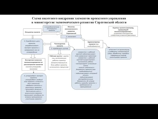 Схема пилотного внедрения элементов проектного управления в министерстве экономического развития Саратовской области